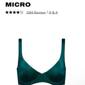 NWT CUUP Micro Plunge Bra in Deep Emerald